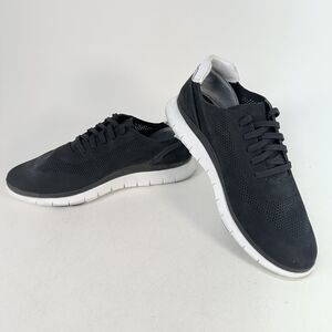 Vionic Joey Shoes Women's 11 Black White Nubuck Leather Comfort Walking Sneakers